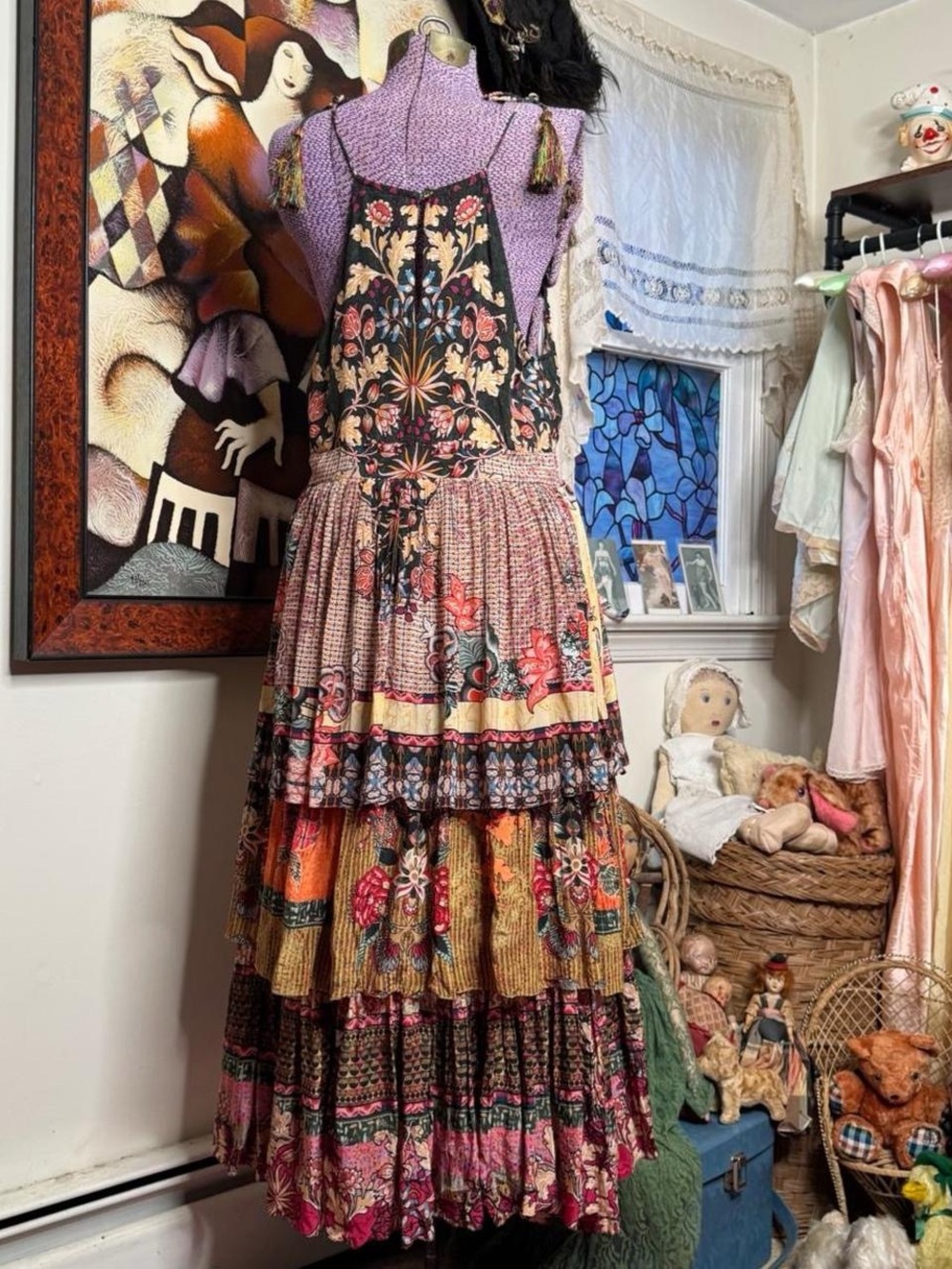 Tiered Floral Maxi Dress in Multicolor - Picture 4 of 8